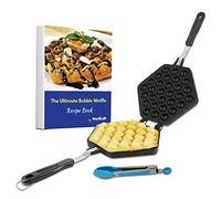 StarBlue - Sartén para Hacer Gofres con Huecos Circulares, Incluye Libro Electrónico De Recetas Y Pinzas Gratis, Prepara Gofres Crujientes De Huevo Al Estilo De Hong Kong En 5 Minutos