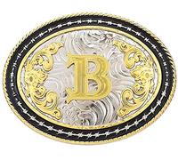 STARBRILLIANT Hebilla De Cinturón Western Para Hombre, Hebilla De Cinturón De Vaquero Grande, Hebilla De Cinturón De Vaquero Con Inicial, Hebilla De Oro Con Letras A a Z(B)
