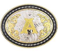 STARBRILLIANT Hebilla De Cinturón Western Para Hombre, Hebilla De Cinturón De Vaquero Grande, Hebilla De Cinturón De Vaquero Con Inicial, Hebilla De Oro Con Letras A a Z(A)