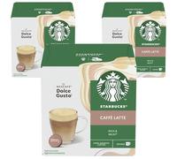 Starbucks Caffe Latte de Nescafe Dolce Gusto Coffee Pods (paquete de 3 cajas)