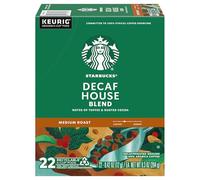 Starbucks Coffee Company Starbucks descafeinado House Blend, cápsulas de café K-Cup de tostado medio, 100% arábica, 22 unidades