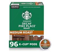 Starbucks Descafeinado Pike Place Roast, K-Cup de Keurig cerveceros, 96 Conde