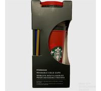 STARBUCKS - Juego de 5 vasos reutilizables con purpurina para fiestas de fin de año (edición limitada 2021, 709 ml)