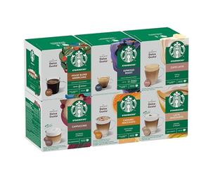 STARBUCKS Paquete Variado Café Mixto de Nescafé Dolce Gusto, Black & White Coffees, Cápsulas de Café 6 x 12 (72 Cápsulas) - Exclusivo de Amazon