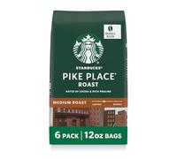 Starbucks Pike Place Roast Whole Bean Coffee, 12 Ounce, 6 Count