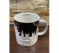 STARBUCKS Taza de café en relieve, altura de 10,5 cm, diámetro de 9,3 cm, gres loza, apta para lavavajillas y microondas.