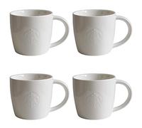 STARBUCKS Taza de porcelana Tall Fore Here Series White Collectors Set Variations Tall Short - 4 - Alto/12 onzas/355 ml