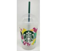 STARBUCKS Taza fría de plástico reutilizable de edición limitada Forget Me Not de 16 onzas líquidas