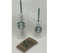 STARBUCKS Taza fría reutilizable Duo: taza fría de 24 onzas y taza fría de 16 onzas con mangas