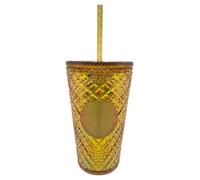 STARBUCKS Vaso grande con joyas 2022 de 16 onzas (dorado)