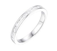 starchenie Anillo de Plata de Ley 925 para Mujer con 9 Piedras de Blanca Nacimiento de Circonita Cúbica Eterno Anillo (Tamaño 12)