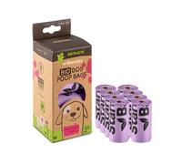 Starchly Bolsas compostables para residuos de perros, ecológicas, a prueba de fugas, materiales a base de almidón, 120 bolsas (8 rollos de 15), color rojo