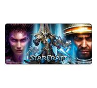 StarCraft Races Pro Gaming - Alfombrilla de ratón XL (90 x 42 cm) | Blizzard Licenciado, tapete de escritorio, arte de tres facciones, base antideslizante, alfombrilla para teclado y mouse