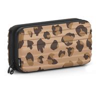 stardis Neceser de aseo rígido para mujer y hombre, en forma de maleta, impermeable, con aspecto de maleta, para mujeres, hombres, niños, leopardo, Neceser