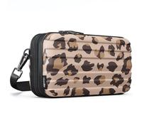 stardis unibag Umhängetasche mit Schultergurt Reißverschluss Mini-Kauer wasserabweisend Handtasche Innentaschen Kosmetiktasche Hardcase zum Umhängen Damen Herren Kofferform Hardcase, leopardo