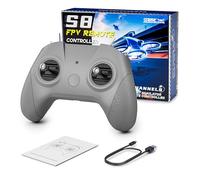 STARDRONE S8 Pro Controlador de Simulador de Drones FPV, Joystick Metálico de 8 Canales, Modo 2, Compatible con Liftoff, DRL,RealFlight Evolution, Uncrashed, VelociDrone y Más Simuladores, Color Gris