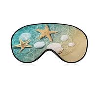 Starfish and Seashell on The Beach Sleep Eye Mask Cute Blindfold Eye Covers Eyeshade para Mujeres Hombres Regalos