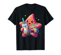 Starfish Bubble Boba Tea Anime Lindo Kawaii Camiseta