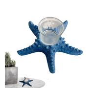 Starfish Candle Holder, Resin Candle Holder Ornament, 16,5 x 15,5 x 7,5 cm. Decorative Tabletop Sea Star Statue, Creative Beach, Holiday for Birthday Gift, 16,5 x 15,5 x 7,5 cm