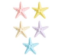 Starfish Hair Clips - Colorful Sea Inspired Hair Accessories for Beach Vacation Styling | Resin Metal Construction with 5 Piece Decorative, Mermaid Themed Set for Travel Outing, 5.31x4.72x0.71in