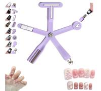 Starfish Magnetic Nail Tool, 8 in 1 Nail Magnet Cat Eye Magnet, Multi-Function Strong Suction Cat Eyes Nails Magnets, Shock-Resistant Silicone Sleeve for Quick Cat-Eye Galaxy Nail Art (Purple)