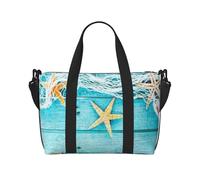 Starfish - Redes de pesca, bolsa de hombro portátil, bolsa de viaje de un solo hombro, bolsa de deporte y fitness, bolsa de viaje para equipaje, negro, talla única