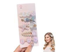 Starfish Shell Hairpin Set,Artificial Seashell Starfish Mermaid Pearl Barrettes,Acrylic Resin Women Hair Clip for Beachy,Party Styles