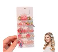 Starfish Shell Hairpin Set,Artificial Seashell Starfish Mermaid Pearl Barrettes,Acrylic Resin Women Hair Clip for Beachy,Party Styles