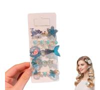 Starfish Shell Hairpin Set,Artificial Seashell Starfish Mermaid Pearl Barrettes,Acrylic Resin Women Hair Clip for Beachy,Party Styles