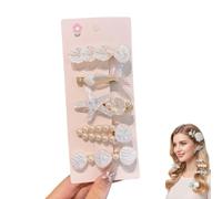 Starfish Shell Hairpin Set,Artificial Seashell Starfish Mermaid Pearl Barrettes,Acrylic Resin Women Hair Clip for Beachy,Party Styles