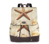 Starfish Shells on the Beach - Mochila de viaje para mujer, mochila casual, mochila de cuero estampada para mujer para el trabajo
