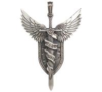 Starforged León El'Jonson Warhammer 40K Dark Angels Collar Hombre Marines Espaciales Colgante Plata de León, Talla única, Plata esterlina, No es una piedra preciosa
