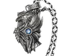 Starforged Throne Watcher's Shield Warhammer 40K Adeptus Custodes Golden Legion Collar para hombre, plata de ley, plata de ley, sin piedra preciosa, Plata esterlina, No es una piedra preciosa