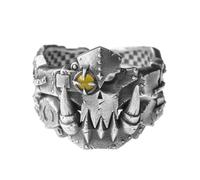 Starforged Warhammer - Anillo de 40 K con diseño de piel verde de Gork y Mork, Orkz, plata, accesorios de joyería, Metal, Sin piedras preciosas
