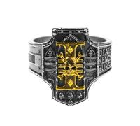 Starforged Warhammer - Anillo de plata de 40 quilates con diseño de Credo de Ordo Xenos, Metal, Sin piedras preciosas