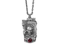 Starforged Warhammer - Collar de plata con colgante de personaje de Horus Herejía Horus de 30 quilates, joyería de moda para hombre, pendant, Plata esterlina, Sin piedra preciosa