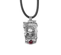 Starforged Warhammer - Collar de plata con colgante de personaje de Horus Herejía Horus de 30 quilates, joyería de moda para hombre, pendant, Plata esterlina, Sin piedra preciosa