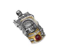 Starforged Warhammer - Collar de plata con colgante de personaje Horus de la Herejía Horus de 30 quilates, joyería de moda para hombre, cadena de plata y chapado en oro de 24 quilates