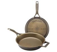 Stargazer - Sartén de hierro fundido de 12 pulgadas, fabricada en Estados Unidos, sazonada, sartén de primera calidad para asar, asar, hornear y más, hierro fundido duradero con superficie de cocción