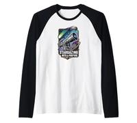 Stargazing with a Purpose Telescope Space Astronomy Design Camiseta Manga Raglan