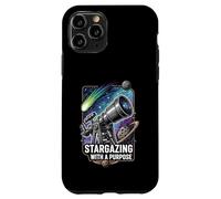 Stargazing with a Purpose Telescope Space Astronomy Design Carcasa para iPhone 11 Pro