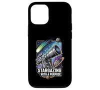 Stargazing with a Purpose Telescope Space Astronomy Design Carcasa para iPhone 12/12 Pro