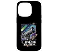 Stargazing with a Purpose Telescope Space Astronomy Design Carcasa para iPhone 14 Pro