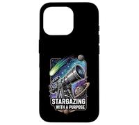 Stargazing with a Purpose Telescope Space Astronomy Design Carcasa para iPhone 16 Pro