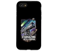 Stargazing with a Purpose Telescope Space Astronomy Design Carcasa para iPhone SE (2020) / 7/8
