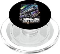 Stargazing with a Purpose Telescope Space Astronomy Design PopSockets PopGrip para MagSafe