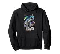 Stargazing with a Purpose Telescope Space Astronomy Design Sudadera con Capucha
