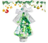 Starglas,Wunschflasche,Weihnachtsbaum-SSter-Flasche, Glücksstern Glas,Sterndekoration mit Farbverlauf, mehrfarbige Papiersternstreifen,Tischdekoration für Weihnachten,Symbol für Glück und Wünsche