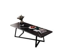 STARHMLUX Mesa Centro Madera - Mesa Cuadrada Modernas Marco de Acero al Carbono con Estructura en Forma de L Adecuado para Sala de Estar y Oficina Faux Black Marble 47.2 * 23.6 * 17.7in