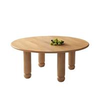 STARHMLUX Mesa Centro Madera - Mesas Centro Redondas Marco de Madera Maciza Base EsféRica para Sala de Estar y Salón Natural 31.5 * 31.5 * 15.7in